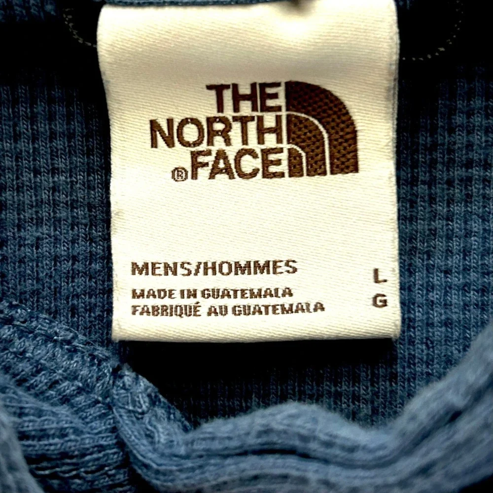 The North Face Mens Waffle Knit Pullover Hoodie Blue A7WS8 Size L